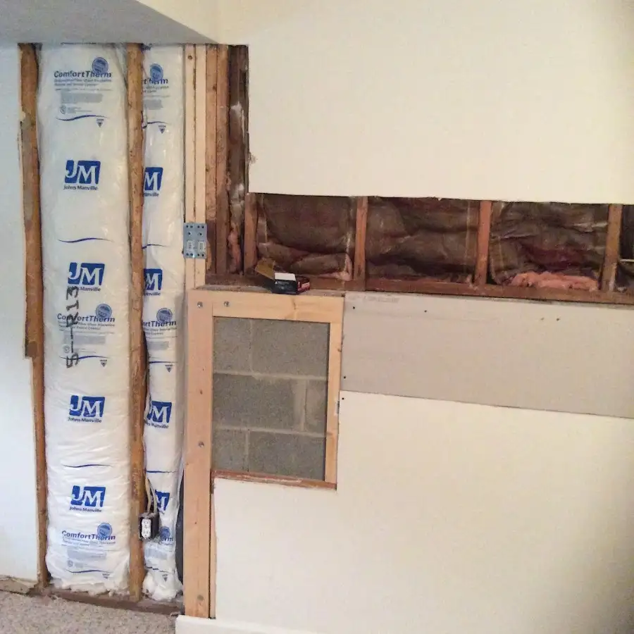 Wall insulation replacement during Basement Flood Cleanup in Plumsted